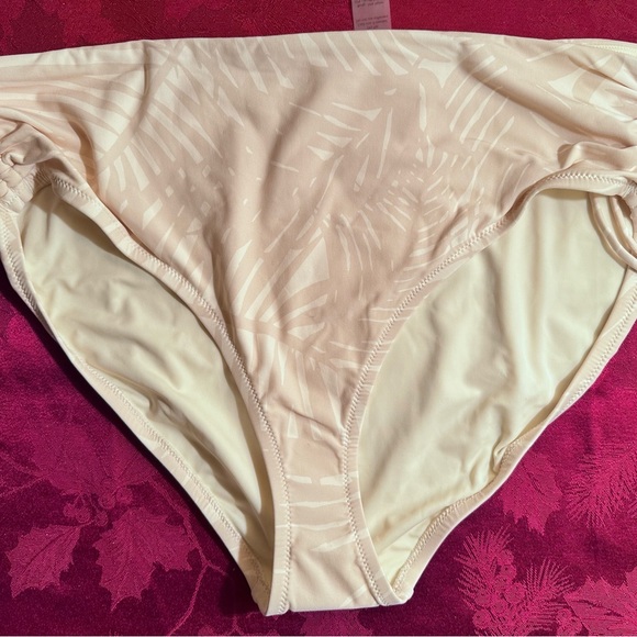 CALIA by Carrie Underwood Ruched Palms Birch Bikini Bottom -Size XL - Picture 2 of 7